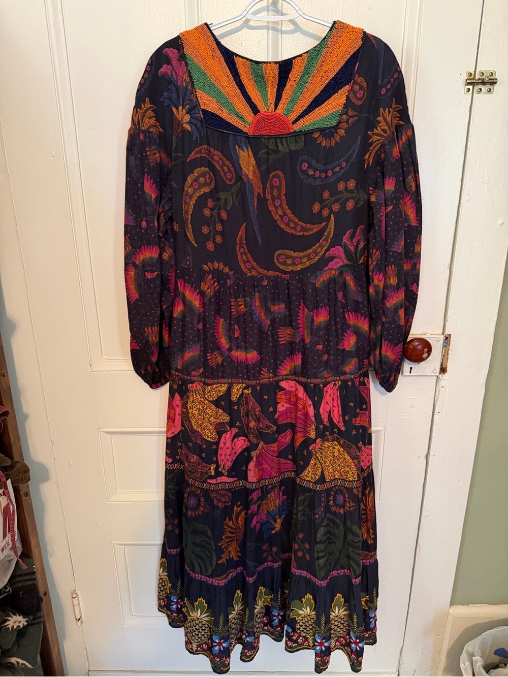 FARM Rio Navy Maxi Dress with Multicolor Beading - Picture 3 of 3